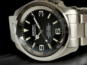 Detailaufnahme Seiko Mod Explorer Zifferblatt – Seiko Mods Uhren Design