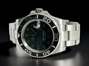 Seiko Mod Yacht-Master Stealth – Ansicht mit Oysterarmband und Verschluss